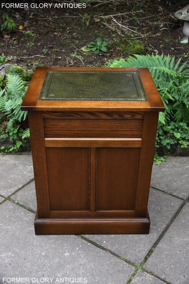 Image 4 of OLD CHARM LIGHT OAK DESK FILING CABINET WRITING TABLE STAND