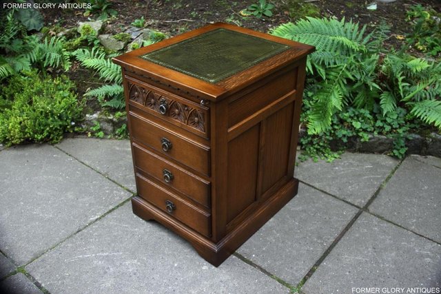Image 28 of OLD CHARM LIGHT OAK DESK FILING CABINET WRITING TABLE STAND
