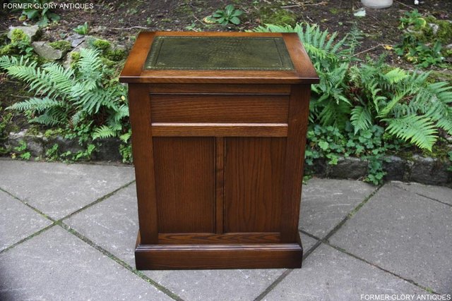 Image 33 of OLD CHARM LIGHT OAK DESK FILING CABINET WRITING TABLE STAND