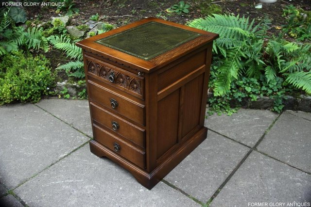 Image 55 of OLD CHARM LIGHT OAK DESK FILING CABINET WRITING TABLE STAND
