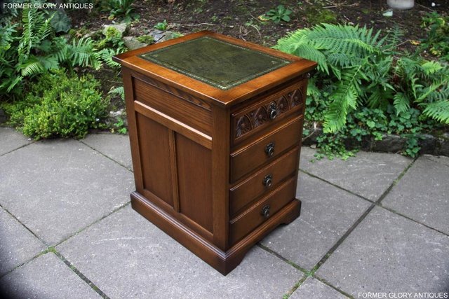 Image 82 of OLD CHARM LIGHT OAK DESK FILING CABINET WRITING TABLE STAND