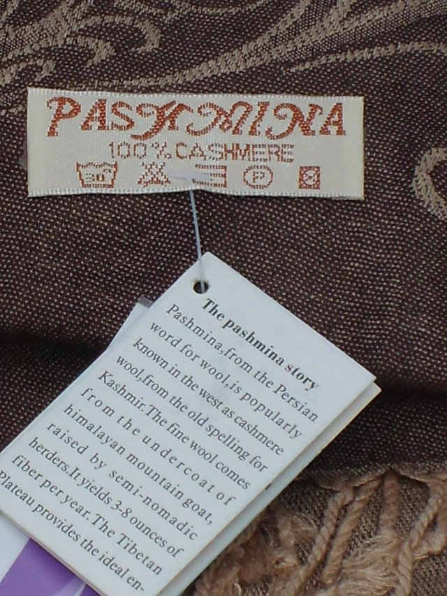 Image 2 of Elephant Cashmere Pashmina Scarf – NEW WITH TAGS