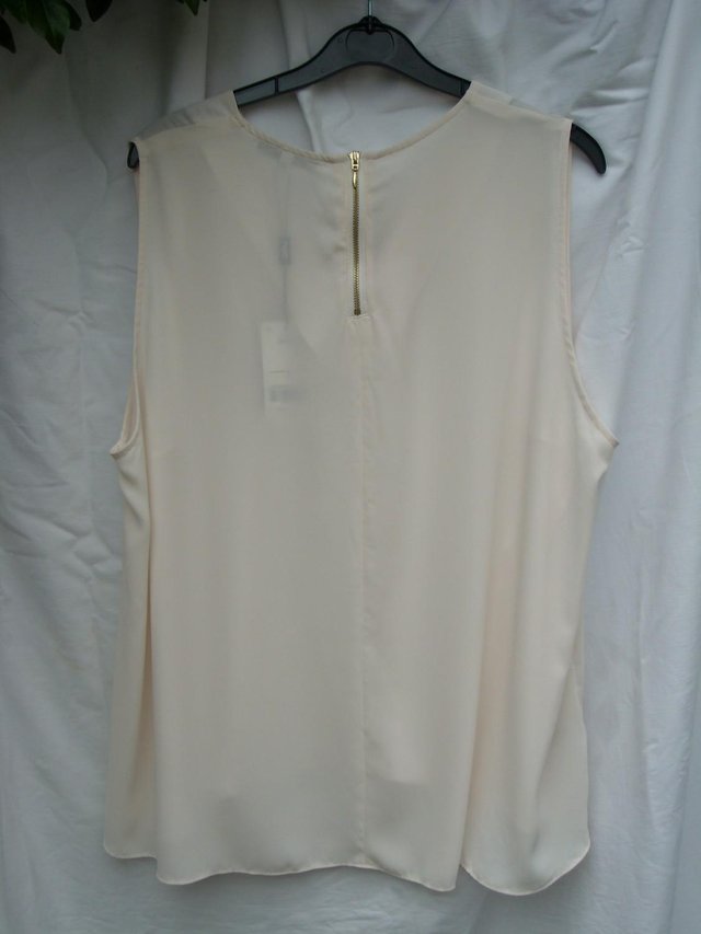 Image 2 of NEXT Cream Sleeveless Top – Size 22 NEW WITH TAGS