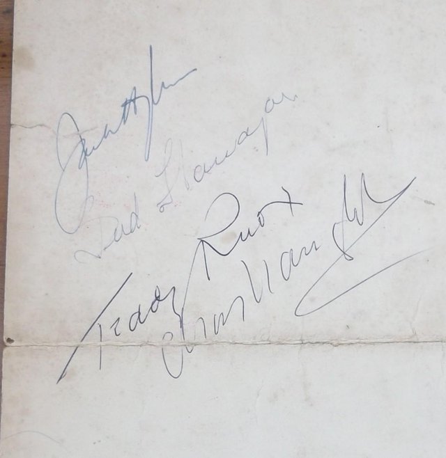 Image 2 of Hotel Menu Autographed by Crazy Gang - 1954