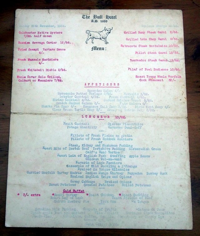 Image 3 of Hotel Menu Autographed by Crazy Gang - 1954