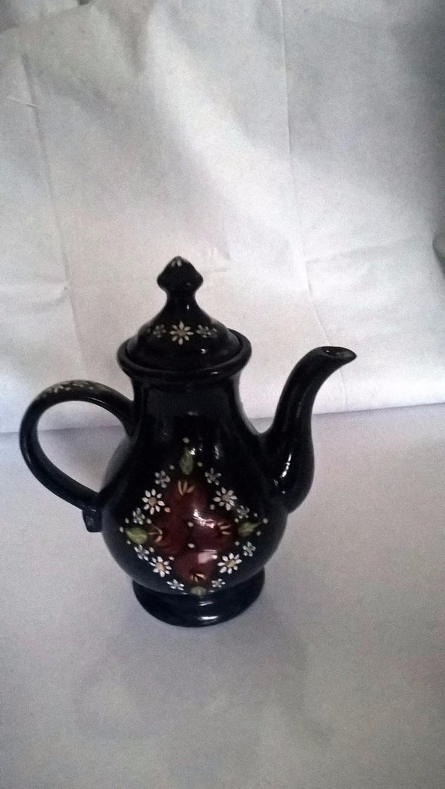 Preview of the first image of Teapot /coffee pot British Traditional Hand Painted Barge Ca.