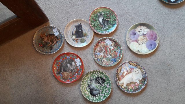 Preview of the first image of Ainsley and Royal Worcester cat plates.