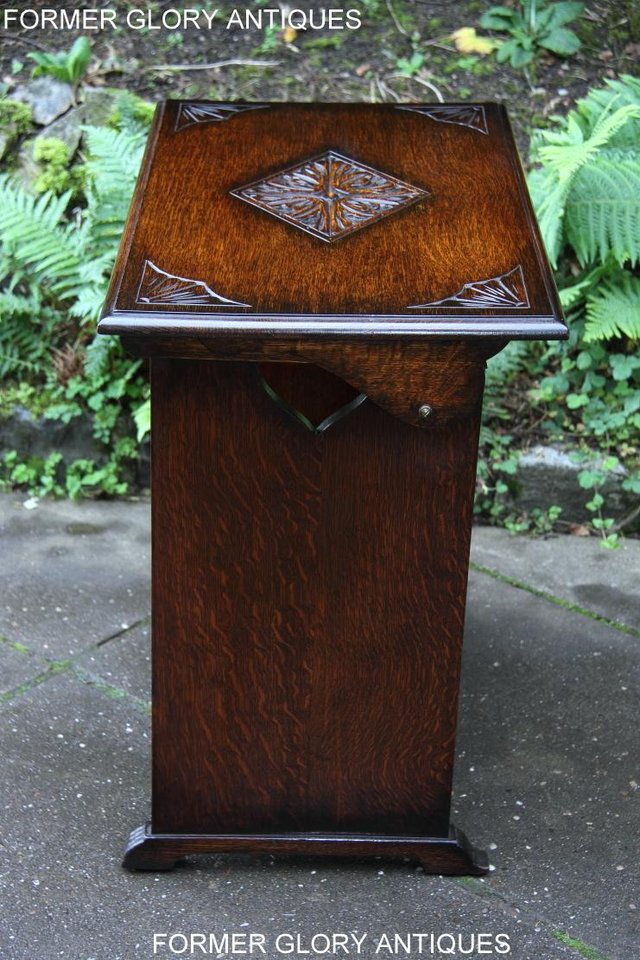 Image 5 of CARVED OAK MONKS BENCH BOX SETTLE ARMCHAIR STAND PEW CHEST