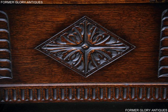 Image 16 of CARVED OAK MONKS BENCH BOX SETTLE ARMCHAIR STAND PEW CHEST