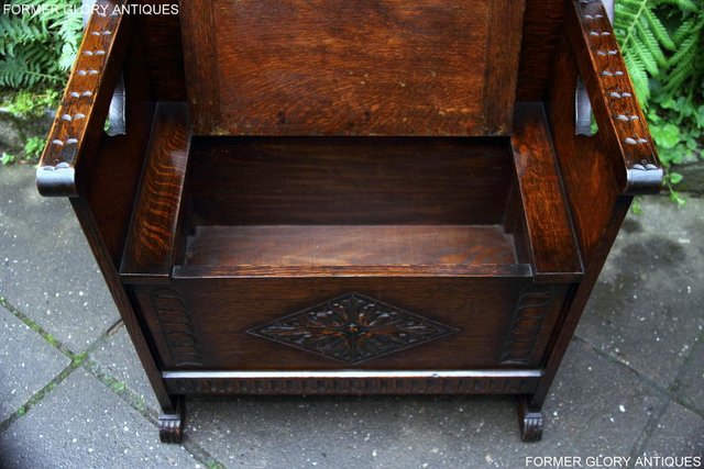 Image 37 of CARVED OAK MONKS BENCH BOX SETTLE ARMCHAIR STAND PEW CHEST