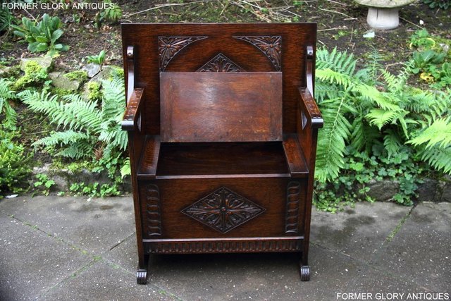 Image 70 of CARVED OAK MONKS BENCH BOX SETTLE ARMCHAIR STAND PEW CHEST