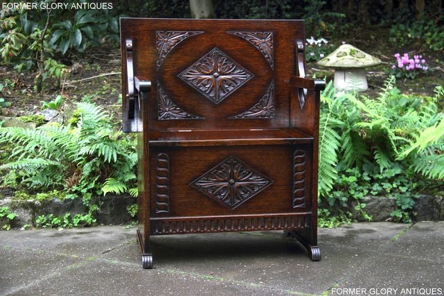 Image 80 of CARVED OAK MONKS BENCH BOX SETTLE ARMCHAIR STAND PEW CHEST