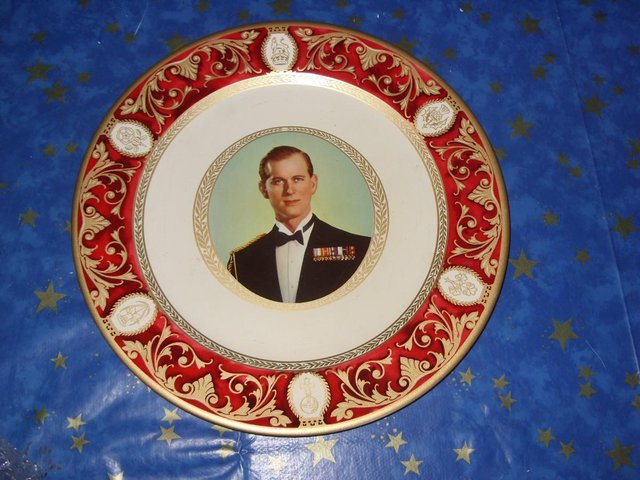 Preview of the first image of Portland Ware Commemorative Tin Plate for Prince Philip, Duk.