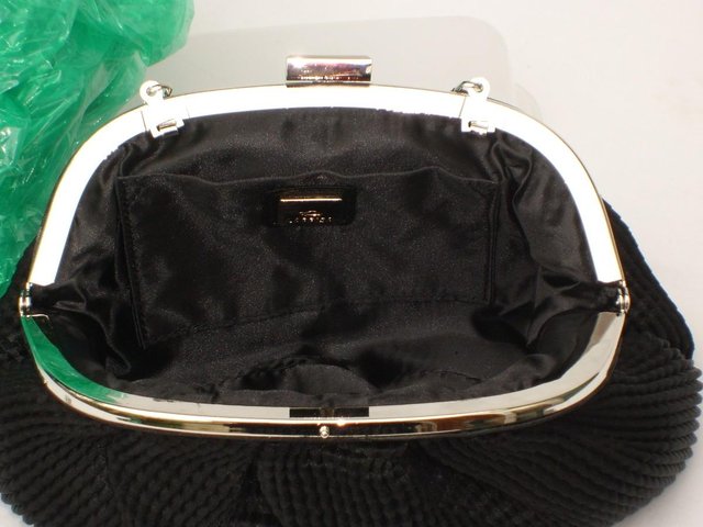 Image 3 of CARPISA Black Satin Evening Handbag/Clutch NEW!