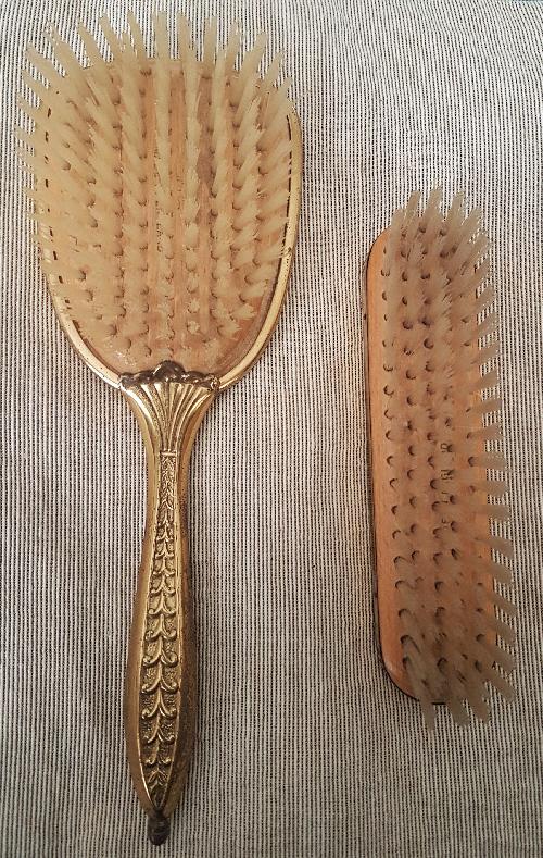 Image 2 of Beautiful Vintage Matching Hair & Clothes Brush Set.  BX9