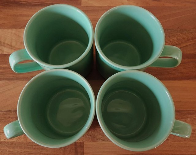 Image 2 of Lovely Set Of 4 Green Mugs.    BX3