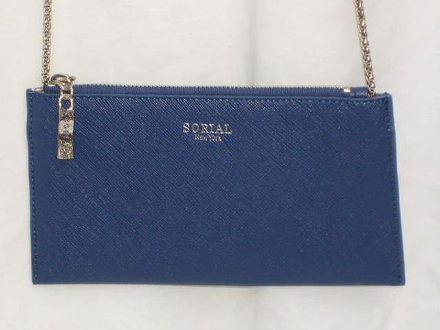 Preview of the first image of SORIAL NEW YORK Blue Mini Handbag NEW!.