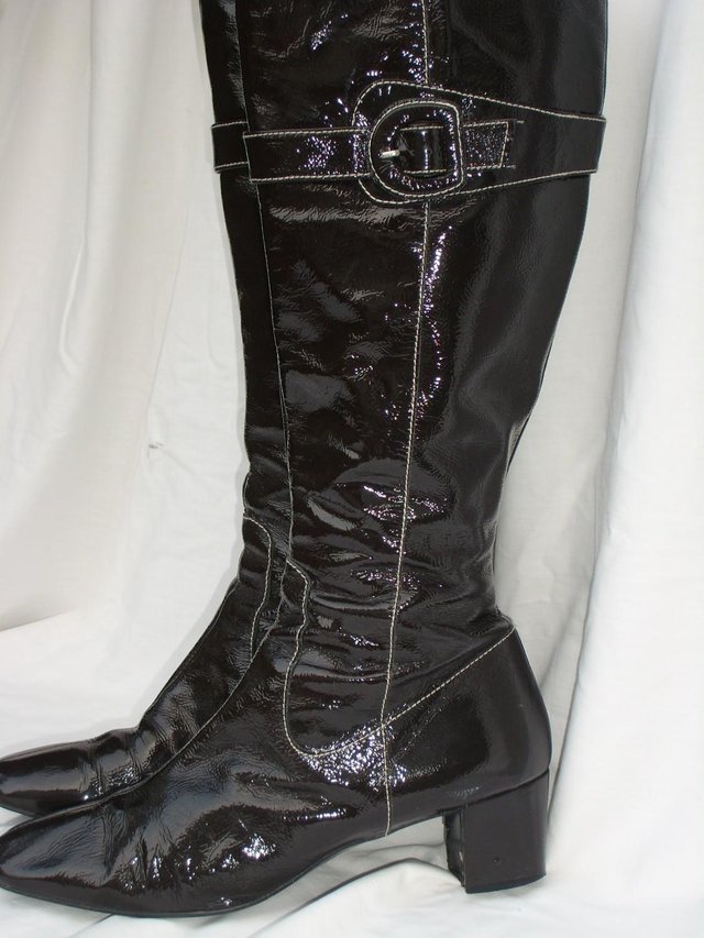 Image 2 of BODEN Brown Patent Leather Boots – Size 9/42