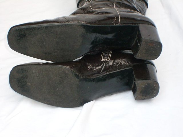 Image 3 of BODEN Brown Patent Leather Boots – Size 9/42