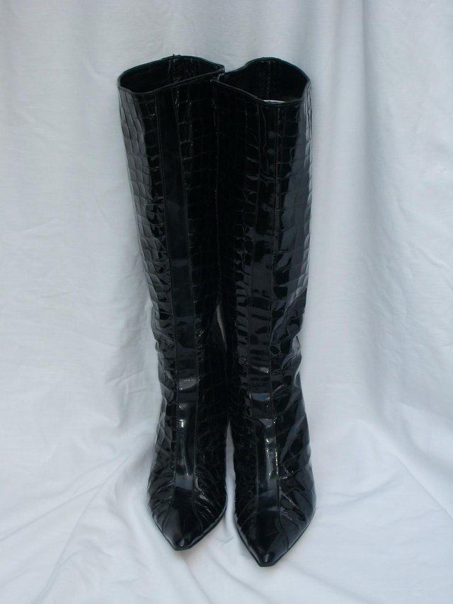 Image 2 of KATE COOPER Black Patent Leather Boots – Size 5/38