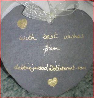Preview of the first image of Little slate hearts weddings/placenames/Christmas/gifts.