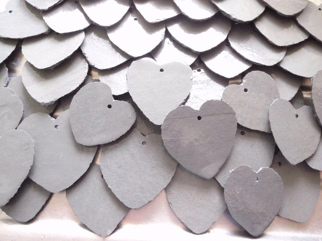 Image 2 of Little slate hearts weddings/placenames/Christmas/gifts