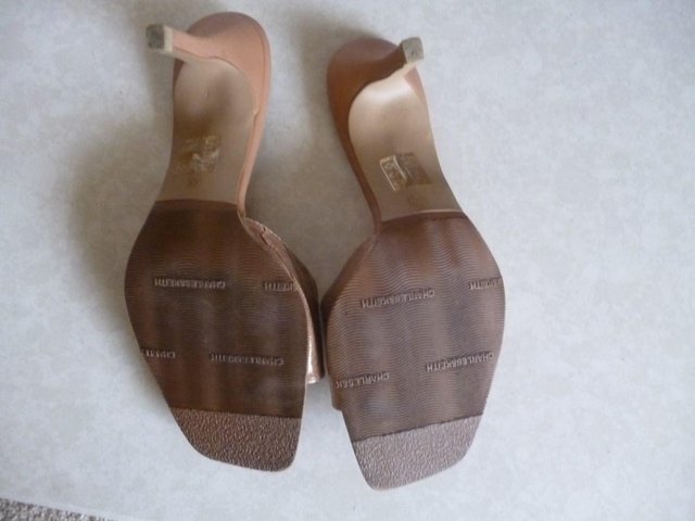 Image 3 of Ladies Tan Low Heeled Sandals– Worn Once
