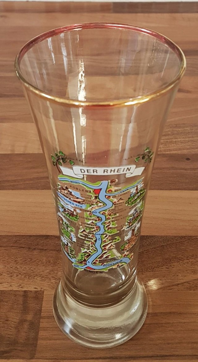 Preview of the first image of "Der Rhein"  Tall Souvenir Glass.