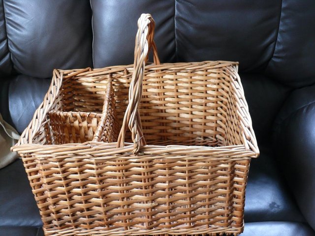 Image 2 of Wicker Hamper heavy duty with two compartments