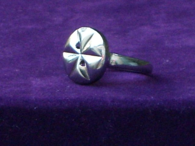 Image 3 of 925 Sterling Silver Button Ring