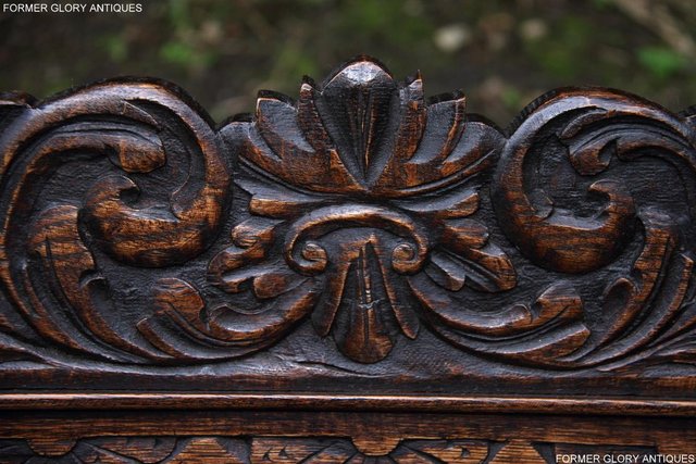 Image 12 of VICTORIAN CARVED OAK MONKS BENCH BOX SETTLE PEW CHEST