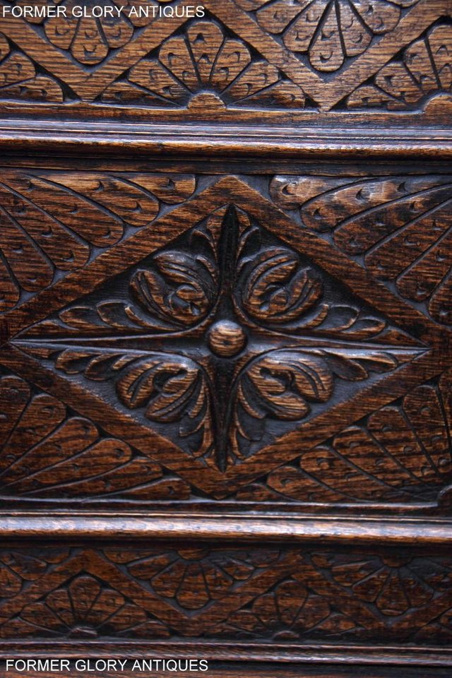 Image 15 of VICTORIAN CARVED OAK MONKS BENCH BOX SETTLE PEW CHEST