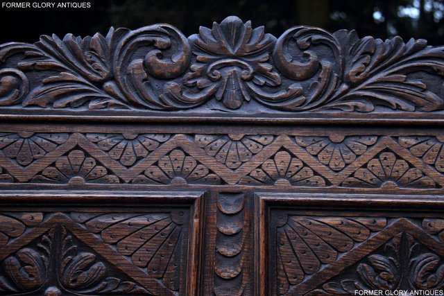 Image 27 of VICTORIAN CARVED OAK MONKS BENCH BOX SETTLE PEW CHEST