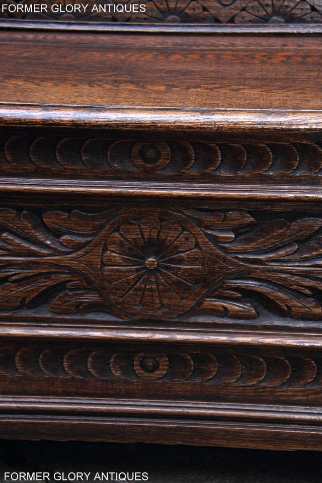 Image 47 of VICTORIAN CARVED OAK MONKS BENCH BOX SETTLE PEW CHEST
