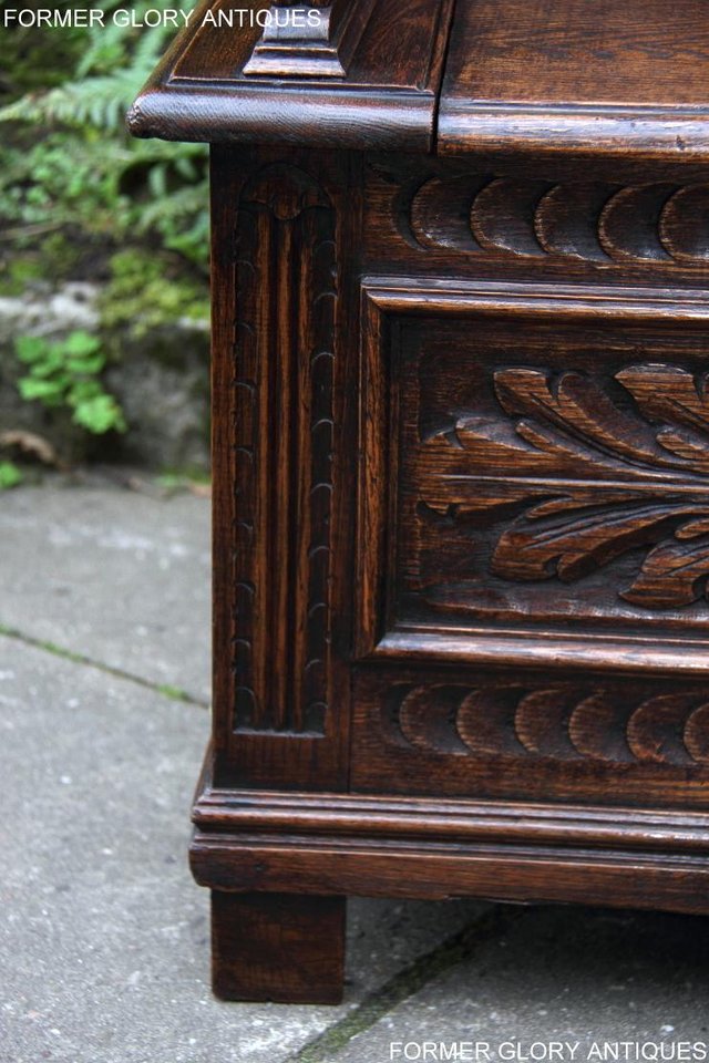 Image 72 of VICTORIAN CARVED OAK MONKS BENCH BOX SETTLE PEW CHEST