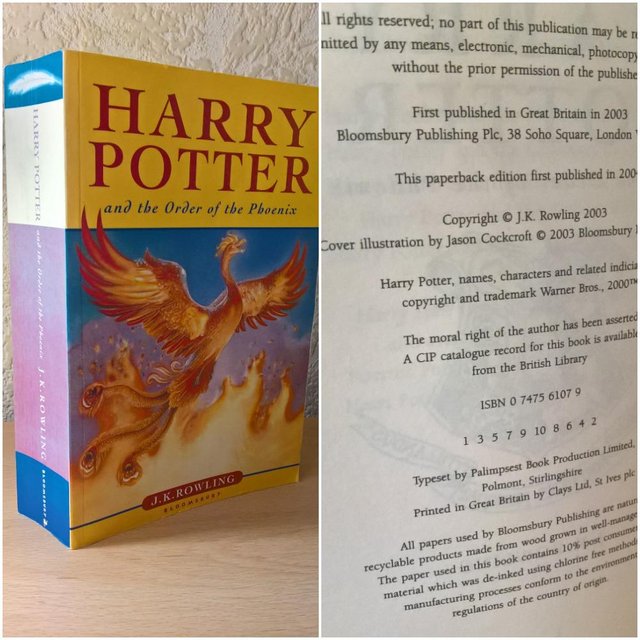 Preview of the first image of Harry Potter and the Order of the Phoenix, [First Edition].