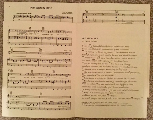 Image 2 of WANTED BEATLES "OLD BROWN SHOE" SHEET MUSIC