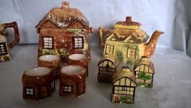 Preview of the first image of Price & Keele Cottage ware teapots,etc Job lot.