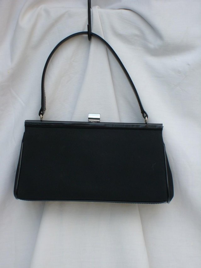 Preview of the first image of GAP Black Snap Top Handbag NEW!.
