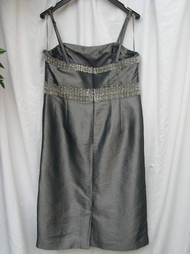 Image 2 of M&S AUTOGRAPH Pewter Midi Evening Dress - Size 14