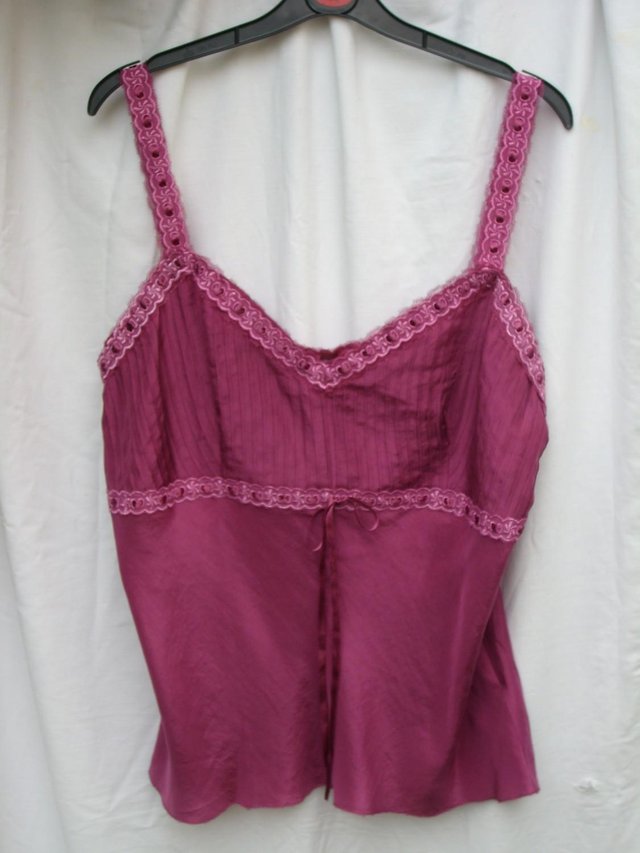 Preview of the first image of MONSOON Dusky Pink Silk Top - Size 16.
