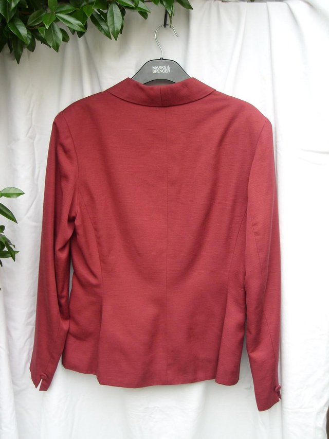 Image 2 of MONSOON Dark Red Silk Jacket – Size 12