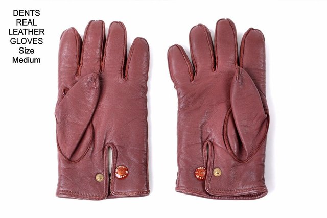 Image 3 of DENTS REAL LEATHER GLOVES medium size