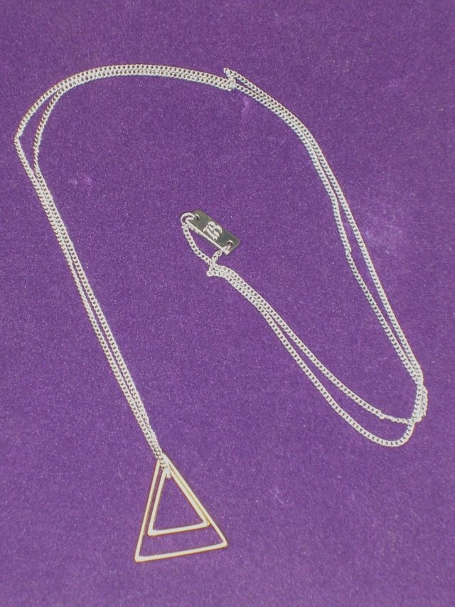 Image 2 of ASOS ICON BRAND Men’s Triangle Pendant Necklace - NEW