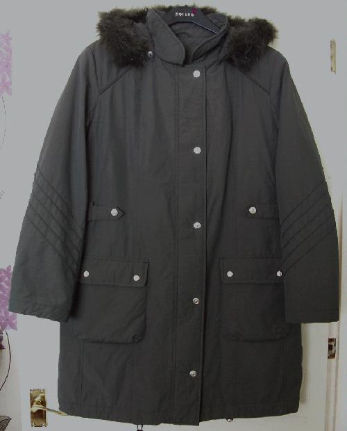 Preview of the first image of Lovely Ladies Brown Coat By Bon Marche - Sz 16. B23.