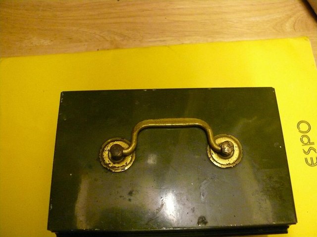 Image 2 of Old money tin brass handle side out money division