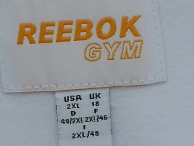 Image 2 of REEBOK GYM White Zip Front Sport Top – Size 18 - NEW