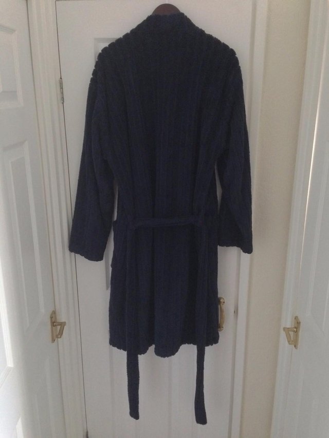 Image 2 of Dark Blue George Super Soft Dressing Gown - XL