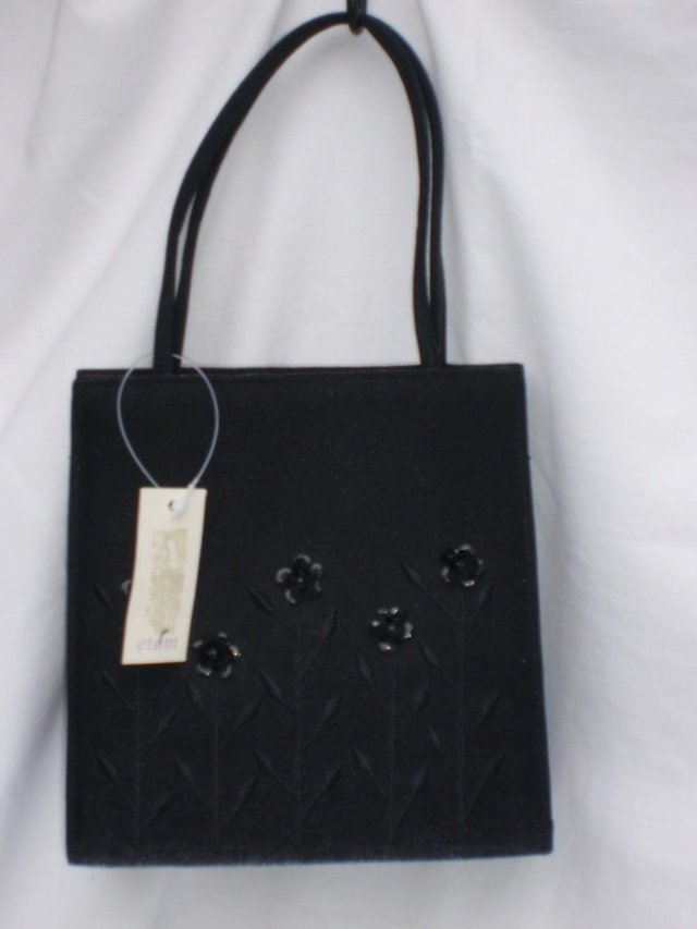 Preview of the first image of ETAM Black Evening Handbag – NEW +TAGS!.