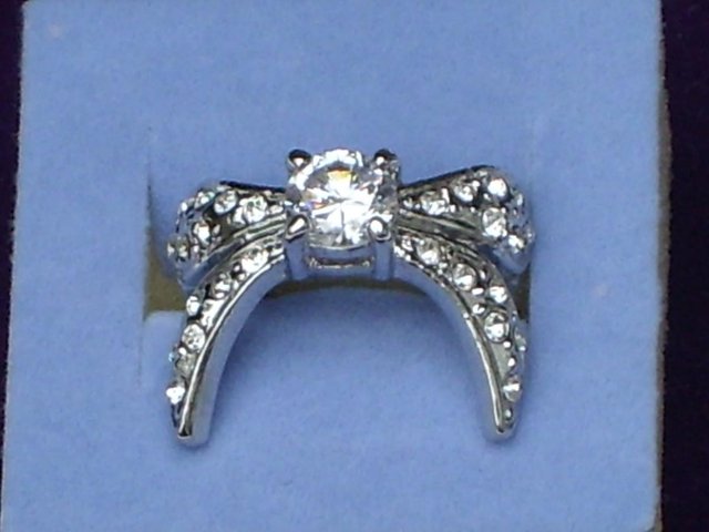 Preview of the first image of Costume Bow Ring With Diamante - NEW!.